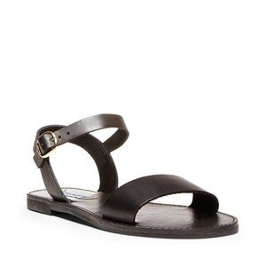 Steve Madden DONDDI BLACK LEATHER Sandals sz 8.5